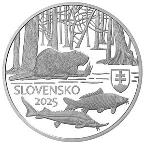 Аверс монеты Словакия, 20 евро, 2025, Охраняемая ландшафтная зона – Пойма Дуная