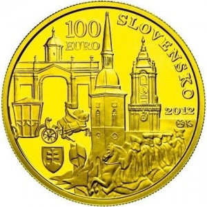 Аверс монеты Словакия, 100 евро, 2012, 300 лет коронации Карла III