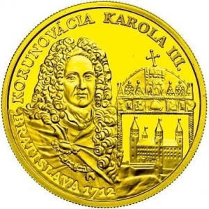 Реверс монеты Словакия, 100 евро, 2012, 300 лет коронации Карла III