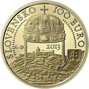 Аверс монеты Словакия, 100 евро, 2013, 450 лет коронации Максимилиана II