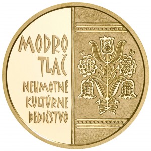 Реверс монеты Словакия, 100 евро, 2024, Нематериальное культурное наследие Словакии - Модротлач