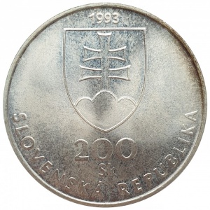 Аверс монеты Словакия, 200 крон, 1993, 150 лет Словацкому языку