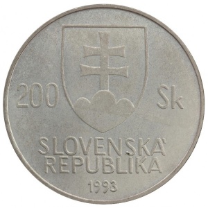 Аверс монеты Словакия, 200 крон, 1993, 200 лет со дня рождения Яна Коллара