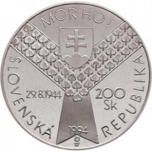 Аверс монеты Словакия, 200 крон, 1994, 50 лет Высадке в Нормандии