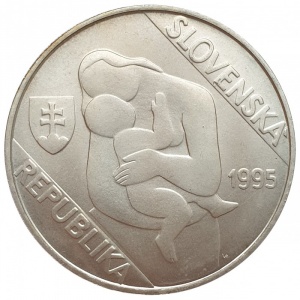 Аверс монеты Словакия, 200 крон, 1995, 100 лет со дня рождения Микулаша Галанды