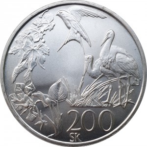 Реверс монеты Словакия, 200 крон, 1995, Год охраны европейской природы