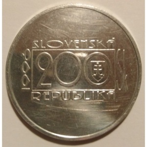 Аверс монеты Словакия, 200 крон, 1996, 100 лет со дня рождения Йозефа Цигер-Гронского