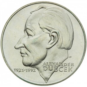 Реверс монеты Словакия, 200 крон, 2001, 80 лет со дня рождения Александра Дубчека