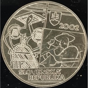 Аверс монеты Словакия, 200 крон, 2002, 100 лет со дня рождения Людовита Фулла