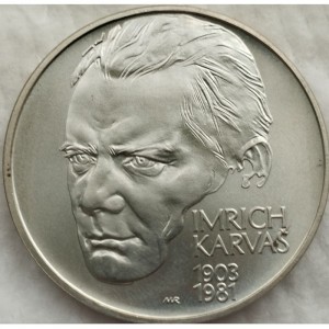 Реверс монеты Словакия, 200 крон, 2003, 100 лет со дня рождения Имриха Карваша