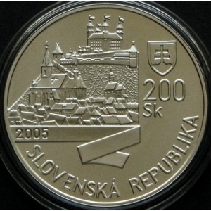 Аверс монеты Словакия, 200 крон, 2005, 350 лет коронации Леопольда I