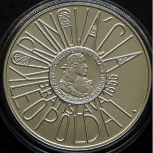 Реверс монеты Словакия, 200 крон, 2005, 350 лет коронации Леопольда I