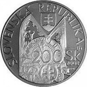 Аверс монеты Словакия, 200 крон, 2008, 100 лет со дня смерти Андрея Кмети