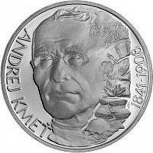 Реверс монеты Словакия, 200 крон, 2008, 100 лет со дня смерти Андрея Кмети