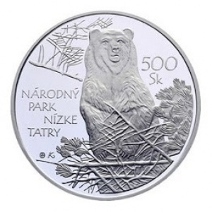 Реверс монеты Словакия, 500 крон, 2008, Национальный парк "Низкие Татры"