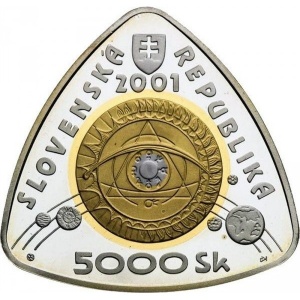 Аверс монеты Словакия, 5000 крон, 2001, Третье тысячелетие