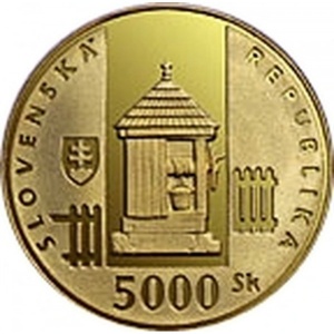 Аверс монеты Словакия, 5000 крон, 2002, Влколинец