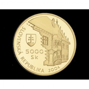 Аверс монеты Словакия, 5000 крон, 2004, Мировое наследие ЮНЕСКО - Бардеёв