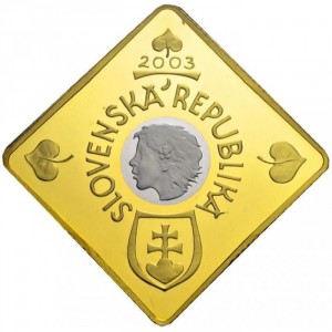 Аверс монеты Словакия, 10.000 крон, 2003, 10 лет Словацкой Республике
