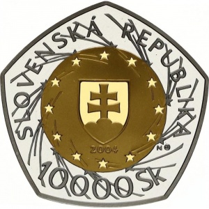 Аверс монеты Словакия, 10.000 крон, 2004, Присоединие к ЕC