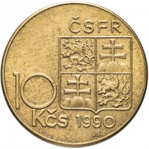 Аверс монеты Словакия, 10 крон, 1990-1993, Томаш Гарриг Масарик