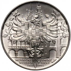 Реверс монеты Словакия, 100 крон, 1992, 175 лет Моравскому музею в Брно