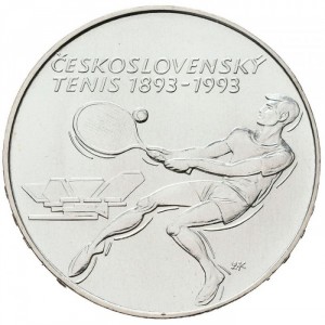 Реверс монеты Словакия, 500 крон, 1993, 100 лет теннису в Чехословакии