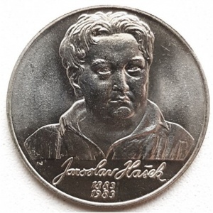 Реверс монеты Словакия, 100 крон, 1983, 100 лет со дня рождения Ярослава Гашека