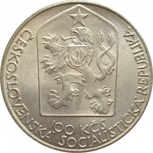 Аверс монеты Словакия, 100 крон, 1983, 100 лет Пражскому национальному театру