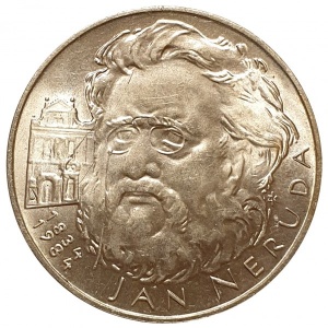 Реверс монеты Словакия, 100 крон, 1984, 150 лет со дня рождения Яна Неруды