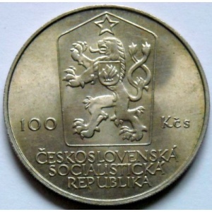 Аверс монеты Словакия, 100 крон, 1984, 100 лет со дня рождения Антонина Запотоцкого