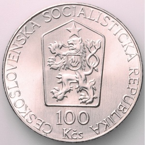 Аверс монеты Словакия, 100 крон, 1989, 50 лет событиям 17 ноября 1939