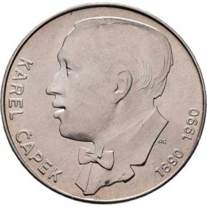Реверс монеты Словакия, 100 крон, 1990, 100 лет со дня рождения Карела Чапека