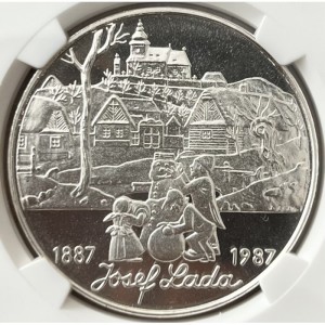 Реверс монеты Словакия, 500 крон, 1987, 100 лет со дня рождения Йозефа Лады