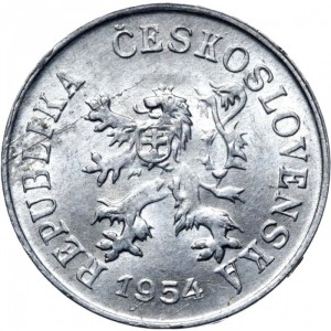 Аверс монеты Словакия, 5 геллеров, 1953-1955