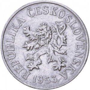 Аверс монеты Словакия, 10 геллеров, 1953-1958