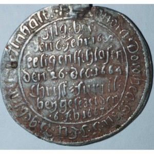 Реверс монеты Саксен-Веймар, 1/24 талера, 1665, Смерть Элеоноры Доротеи, вдовы Вильгельма IV