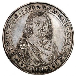 Аверс монеты Саксен-Веймар, 1 талер, 1658, Завершение строительства замка в Вилегельмсбурге