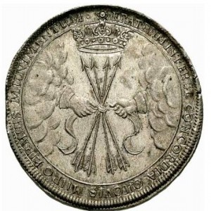 Реверс монеты Саксен-Веймар, 1 талер, 1662, Смерть Вильгельма IV