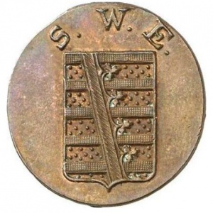 Аверс монеты Саксен-Веймар-Эйзенах, 1 пфенниг, 1830