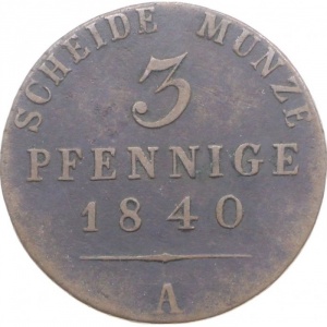 Реверс монеты Саксен-Веймар-Эйзенах, 3 пфеннига, 1840
