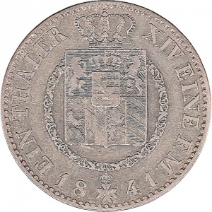 Реверс монеты Саксен-Веймар-Эйзенах, 1 талер, 1841