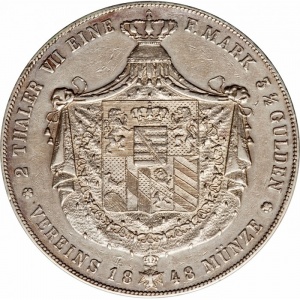 Реверс монеты Саксен-Веймар-Эйзенах, 2 талера, 1840-1848