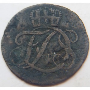 Аверс монеты Саксен-Веймар-Эйзенах, 1 пфенниг, 1750-1755