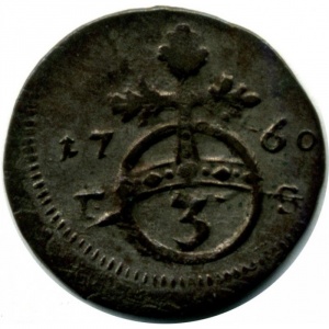 Реверс монеты Саксен-Веймар-Эйзенах, 3 пфеннига, 1760