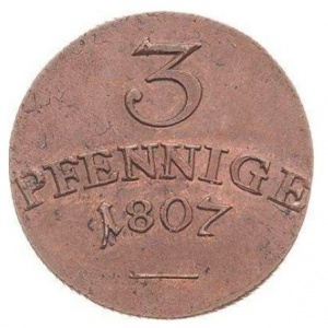 Реверс монеты Саксен-Веймар-Эйзенах, 3 пфеннига, 1799-1807