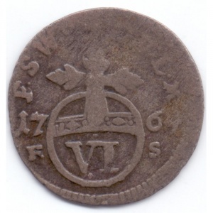 Реверс монеты Саксен-Веймар-Эйзенах, 6 пфеннигов, 1763-1764