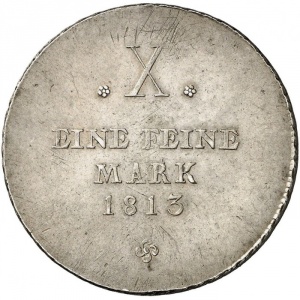 Реверс монеты Саксен-Веймар-Эйзенах, 1 талер, 1813