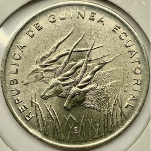 Аверс монеты Экваториальная Гвинея, 100 франков, 1985-1986