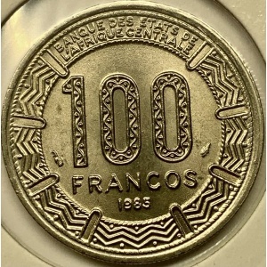 Реверс монеты Экваториальная Гвинея, 100 франков, 1985-1986